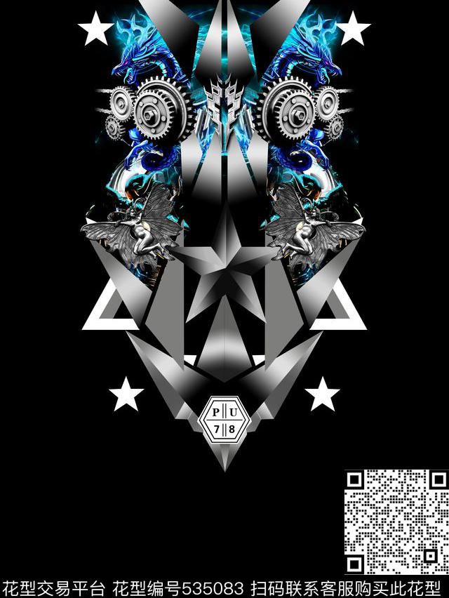 潮流男装华亿平台时尚数码印花华亿平台下载（图片编号: 535083） - 瓦栏（Walan）