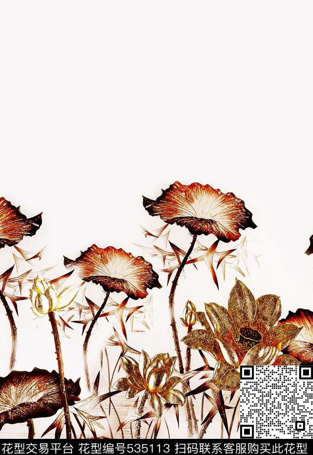 卫衣荷花原创数码印花华亿平台下载（图片编号: 535113） - 瓦栏（Walan）