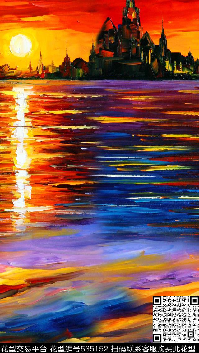 抽象风景唯美数码印花华亿平台下载（图片编号: 535152） - 瓦栏（Walan）