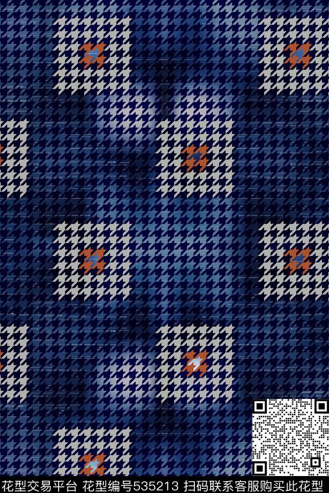 抽象烟雾纹理格子数码印花华亿平台下载（图片编号: 535213） - 瓦栏（Walan）