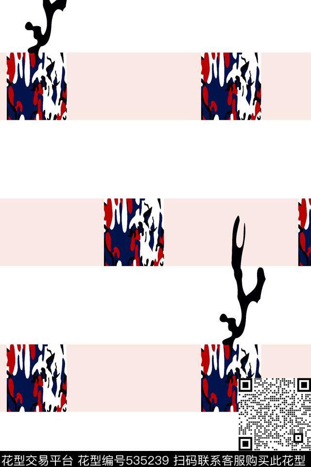 抽象条纹涂鸦传统印花华亿平台下载（图片编号: 535239） - 瓦栏（Walan）