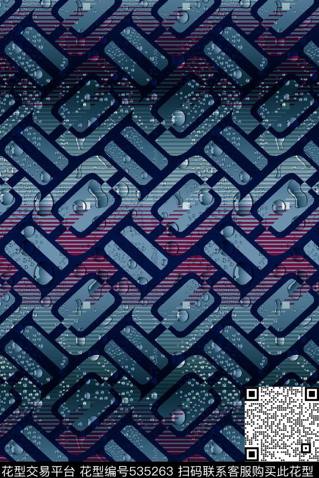 抽象几何水珠纹理数码印花华亿平台下载（图片编号: 535263） - 瓦栏（Walan）