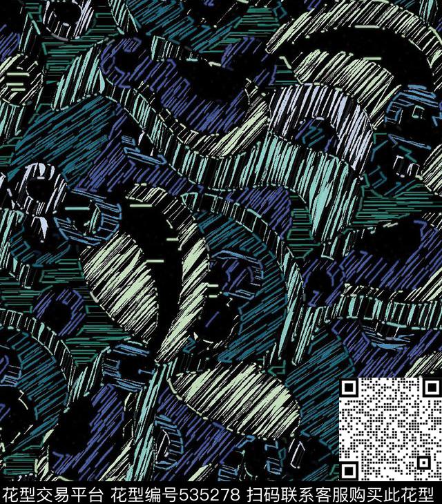 几何块面线条传统印花华亿平台下载（图片编号: 535278） - 瓦栏（Walan）