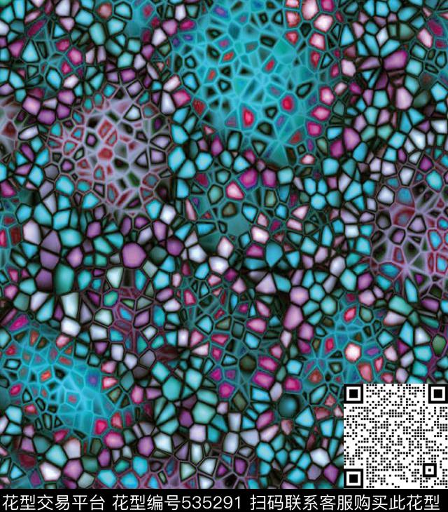 几何渐变菱形数码印花华亿平台下载（图片编号: 535291） - 瓦栏（Walan）