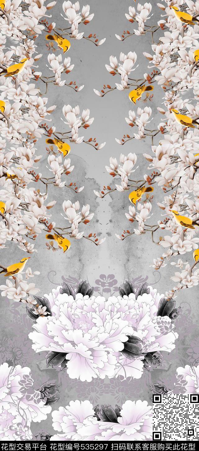 中国风数码印花华亿平台下载（图片编号: 535297） - 瓦栏（Walan）