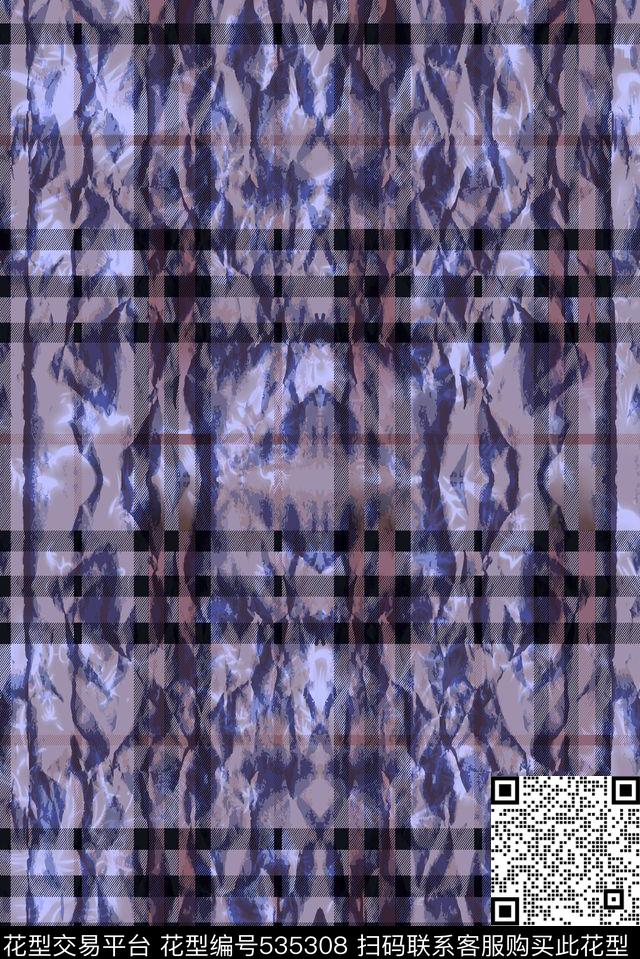 抽象格子艺术纹理数码印花华亿平台下载（图片编号: 535308） - 瓦栏（Walan）