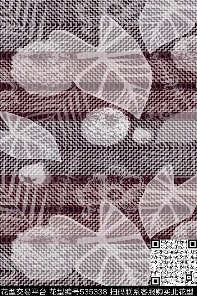 抽象树叶条纹纹理数码印花华亿平台下载（图片编号: 535338） - 瓦栏（Walan）