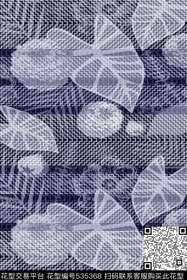 抽象树叶条纹纹理数码印花华亿平台下载（图片编号: 535368） - 瓦栏（Walan）