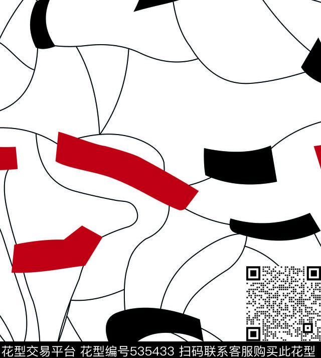 线条几何色块拼贴传统印花华亿平台下载（图片编号: 535433） - 瓦栏（Walan）