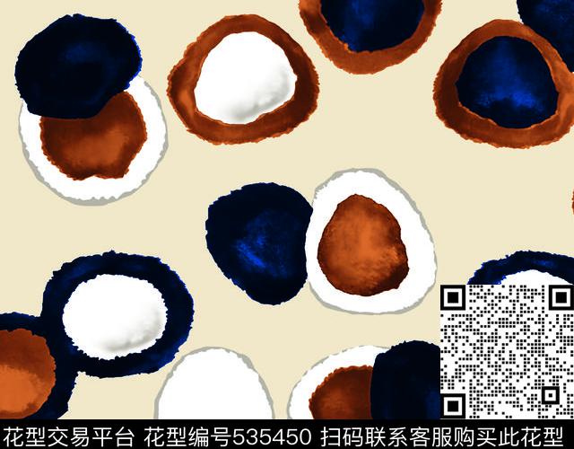 晕染水墨大牌图案几何数码印花华亿平台下载（图片编号: 535450） - 瓦栏（Walan）