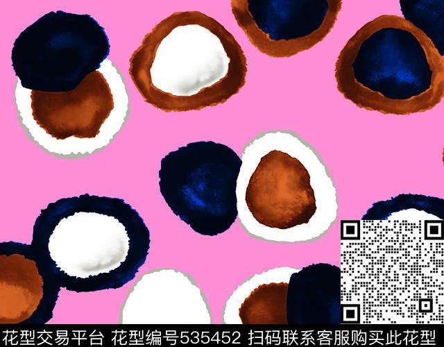 晕染水墨大牌图案几何数码印花华亿平台下载（图片编号: 535452） - 瓦栏（Walan）