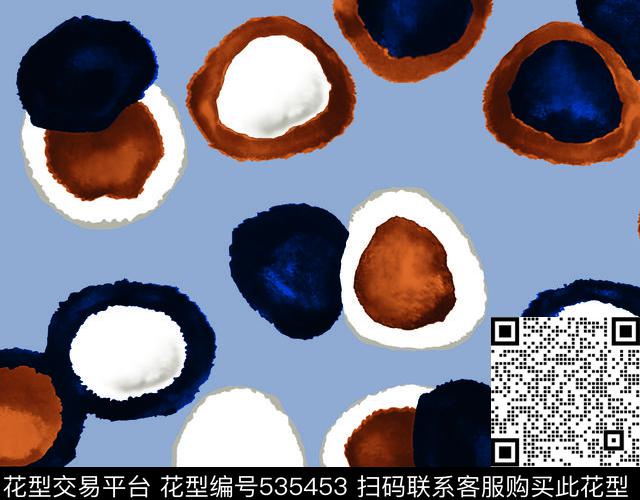 晕染水墨大牌图案几何数码印花华亿平台下载（图片编号: 535453） - 瓦栏（Walan）