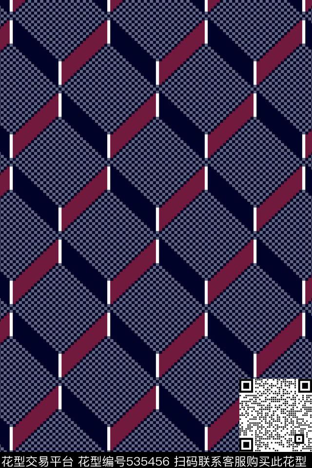 时尚几何纹理格子传统印花华亿平台下载（图片编号: 535456） - 瓦栏（Walan）