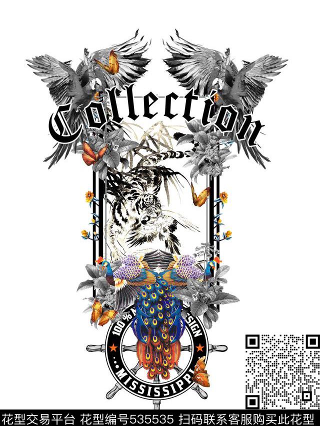 T恤蝴蝶夹克外套数码印花华亿平台下载（图片编号: 535535） - 瓦栏（Walan）