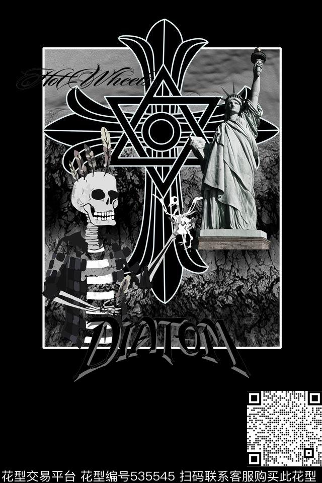 t恤华亿平台潮流复古数码印花华亿平台下载（图片编号: 535545） - 瓦栏（Walan）