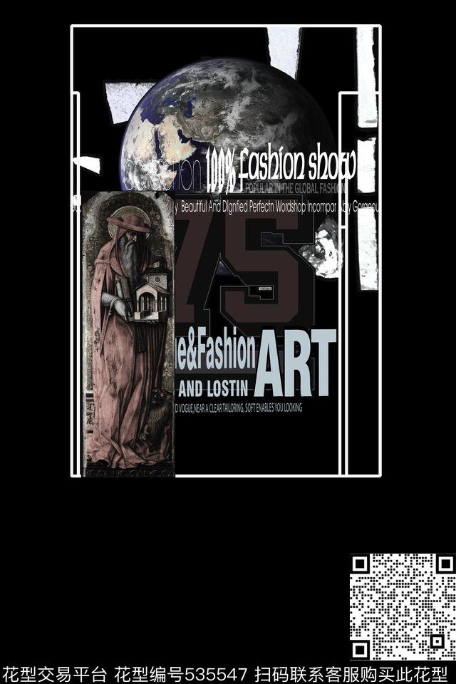 t恤华亿平台潮流复古数码印花华亿平台下载（图片编号: 535547） - 瓦栏（Walan）