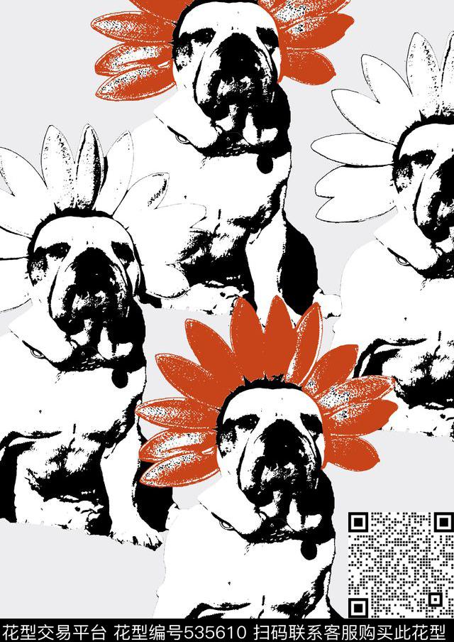 动物黑白重叠传统印花华亿平台下载（图片编号: 535610） - 瓦栏（Walan）