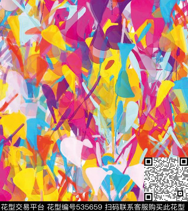 几何块面线条数码印花华亿平台下载（图片编号: 535659） - 瓦栏（Walan）