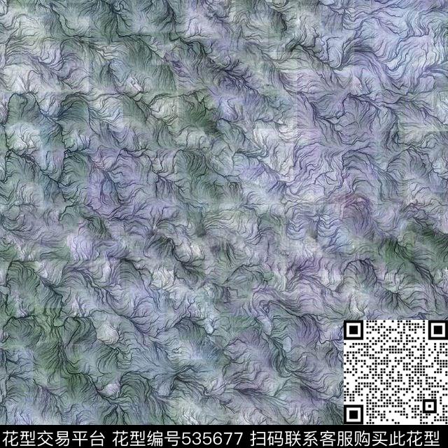 羽毛线条渐变数码印花华亿平台下载（图片编号: 535677） - 瓦栏（Walan）