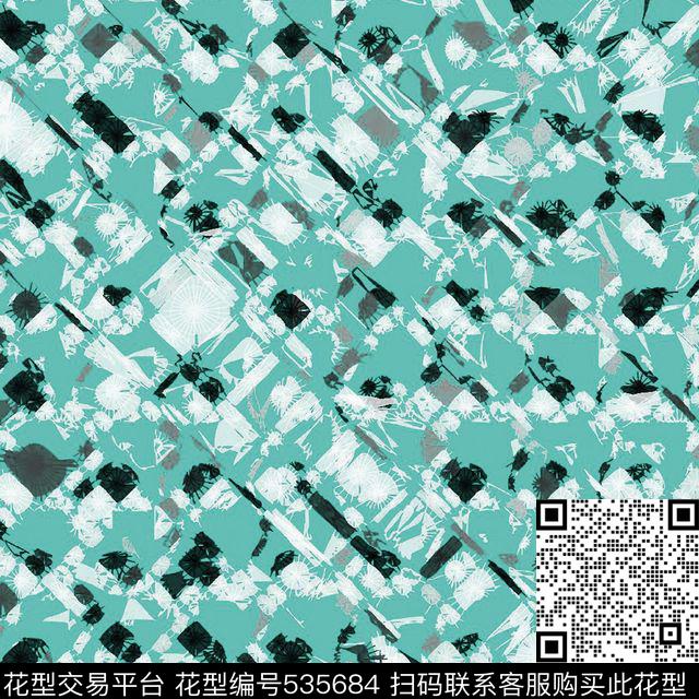 几何渐变水墨传统印花华亿平台下载（图片编号: 535684） - 瓦栏（Walan）