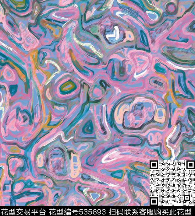 几何线条块面数码印花华亿平台下载（图片编号: 535693） - 瓦栏（Walan）