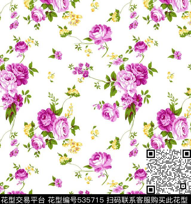 裙子花朵传统花卉传统印花华亿平台下载（图片编号: 535715） - 瓦栏（Walan）