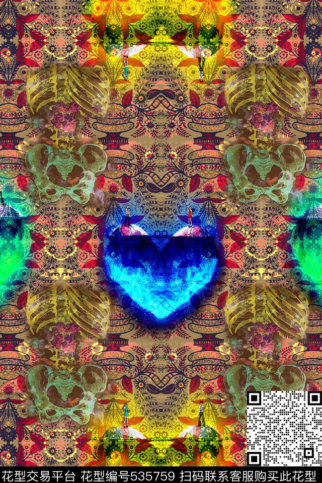 寂寞民族风花纹情侣数码印花华亿平台下载（图片编号: 535759） - 瓦栏（Walan）