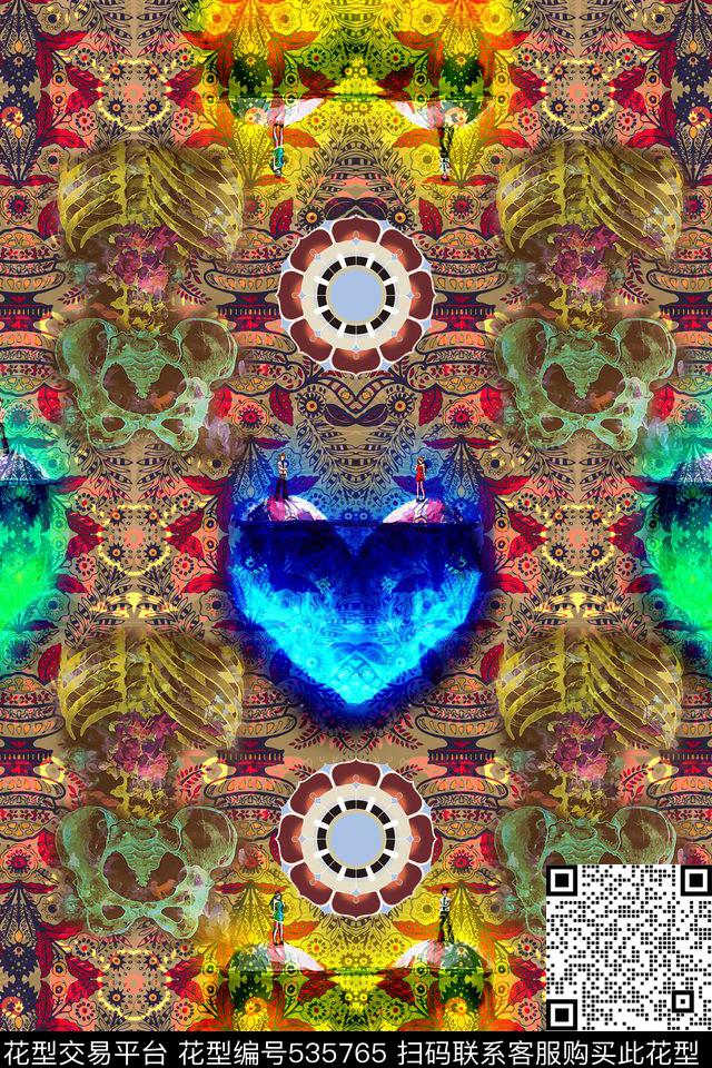 寂寞民族风花纹情侣数码印花华亿平台下载（图片编号: 535765） - 瓦栏（Walan）