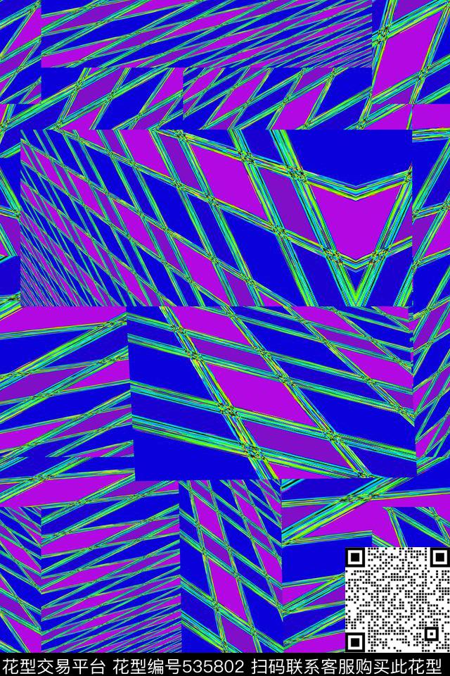 抽象发射渐变数码印花华亿平台下载（图片编号: 535802） - 瓦栏（Walan）