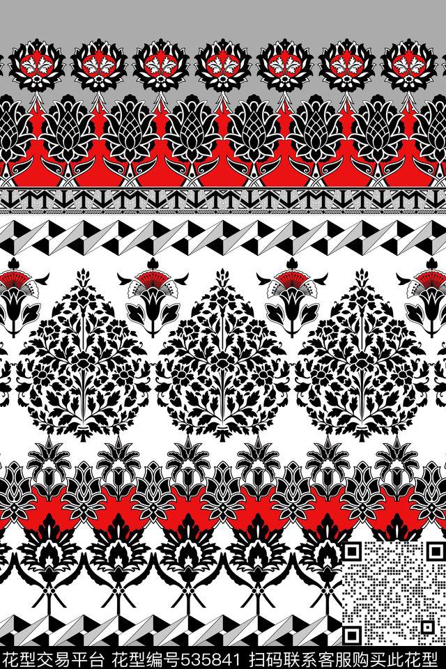民族风俄罗斯风格地毯纹饰传统印花华亿平台下载（图片编号: 535841） - 瓦栏（Walan）