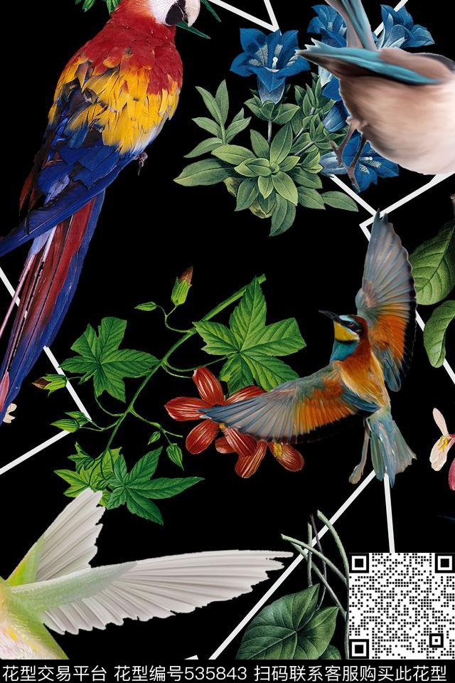 时尚大牌欧美风格服装设计数码印花数码印花华亿平台下载（图片编号: 535843） - 瓦栏（Walan）