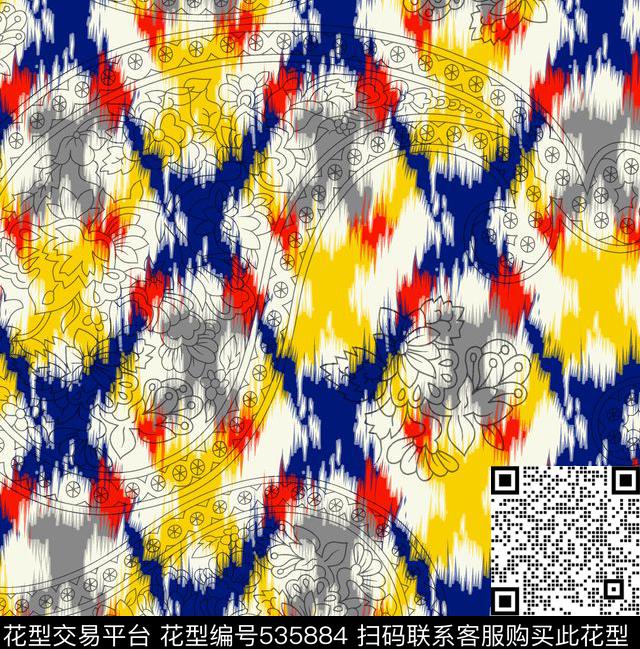 花卉小碎花花纹传统印花华亿平台下载（图片编号: 535884） - 瓦栏（Walan）