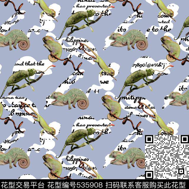 纯色底蜥蜴字母数码印花华亿平台下载（图片编号: 535908） - 瓦栏（Walan）