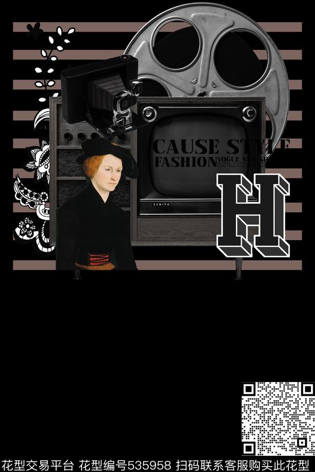 潮流复古男装华亿平台数码印花华亿平台下载（图片编号: 535958） - 瓦栏（Walan）