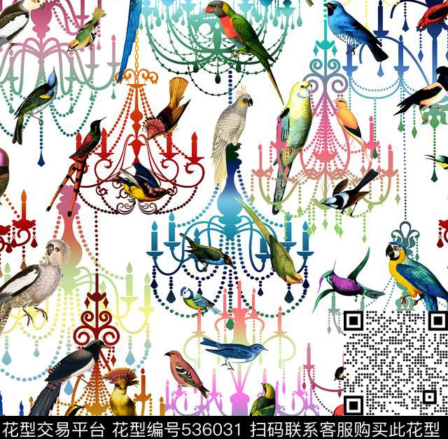时尚鸟灯数码印花华亿平台下载（图片编号: 536031） - 瓦栏（Walan）