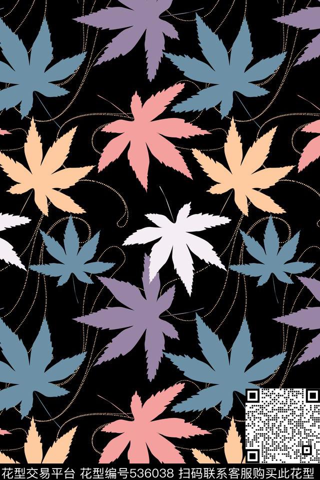 创意枫叶怀旧传统印花华亿平台下载（图片编号: 536038） - 瓦栏（Walan）