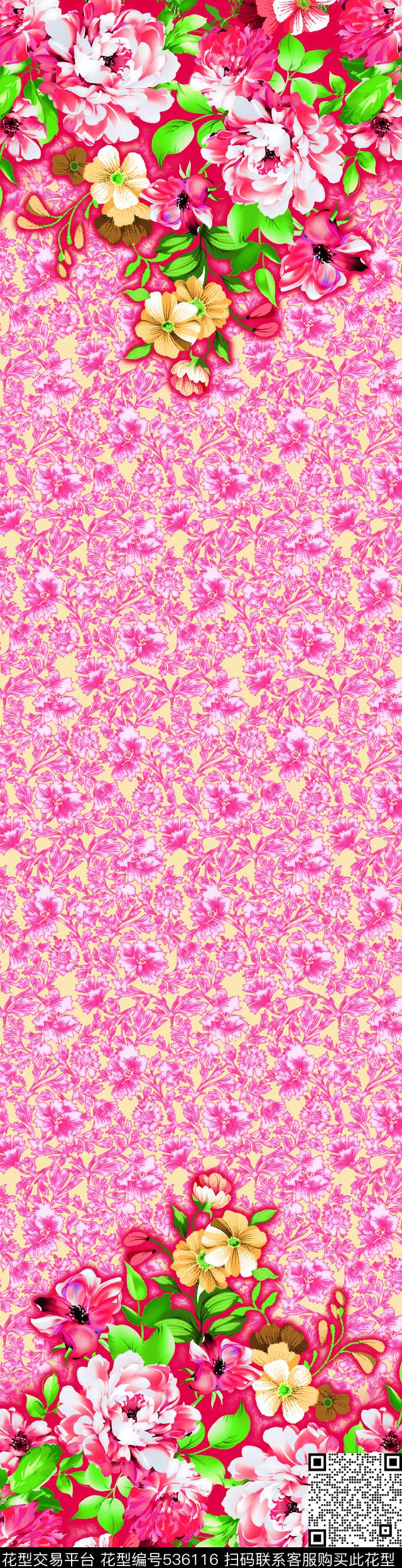 潮流抽象格纹手绘花卉传统印花华亿平台下载（图片编号: 536116） - 瓦栏（Walan）