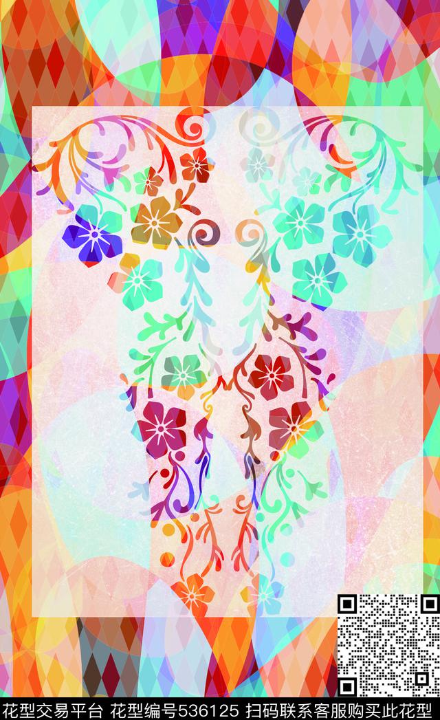 定位花藤时尚传统印花华亿平台下载（图片编号: 536125） - 瓦栏（Walan）