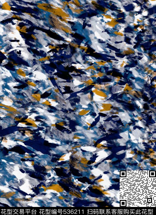 笔刷衬衫抽象数码印花华亿平台下载（图片编号: 536211） - 瓦栏（Walan）