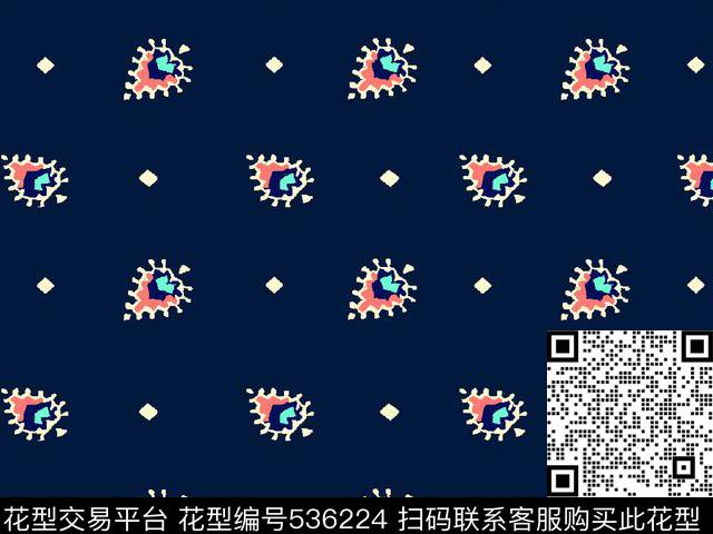 手绘宝石休闲时尚传统印花华亿平台下载（图片编号: 536224） - 瓦栏（Walan）