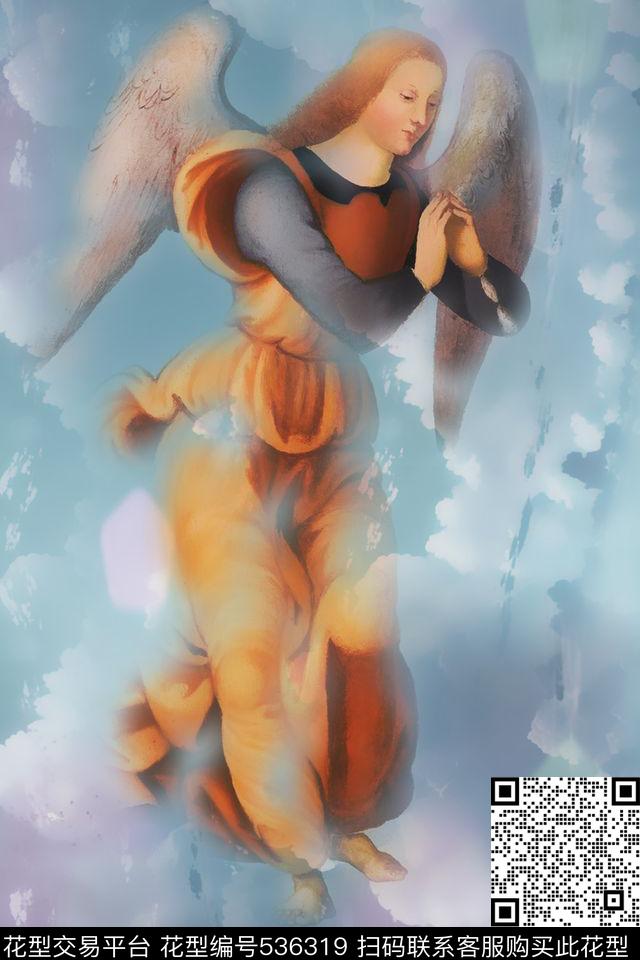 欧式天使天空数码印花华亿平台下载（图片编号: 536319） - 瓦栏（Walan）