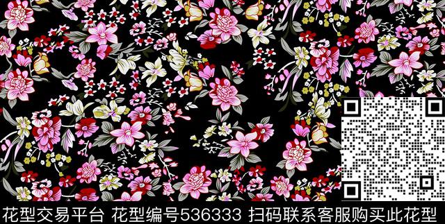 花卉小碎花花纹传统印花华亿平台下载（图片编号: 536333） - 瓦栏（Walan）