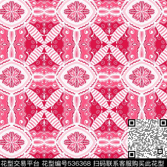 民族风花瓣重复数码印花华亿平台下载（图片编号: 536368） - 瓦栏（Walan）