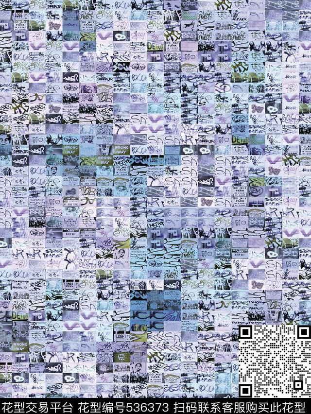 几何人物线条数码印花华亿平台下载（图片编号: 536373） - 瓦栏（Walan）