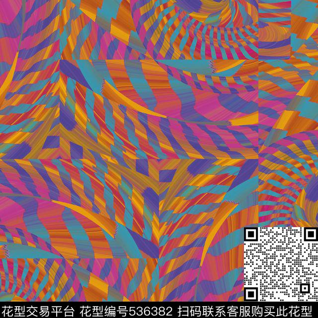 几何线条羽毛数码印花华亿平台下载（图片编号: 536382） - 瓦栏（Walan）