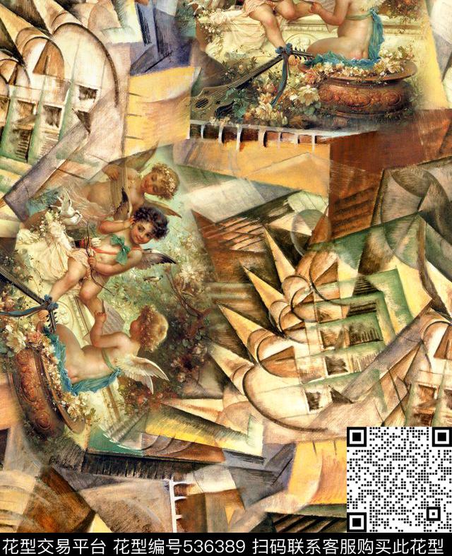 潮流时尚大牌国外油画复古欧美建筑油画数码印花华亿平台下载（图片编号: 536389） - 瓦栏（Walan）