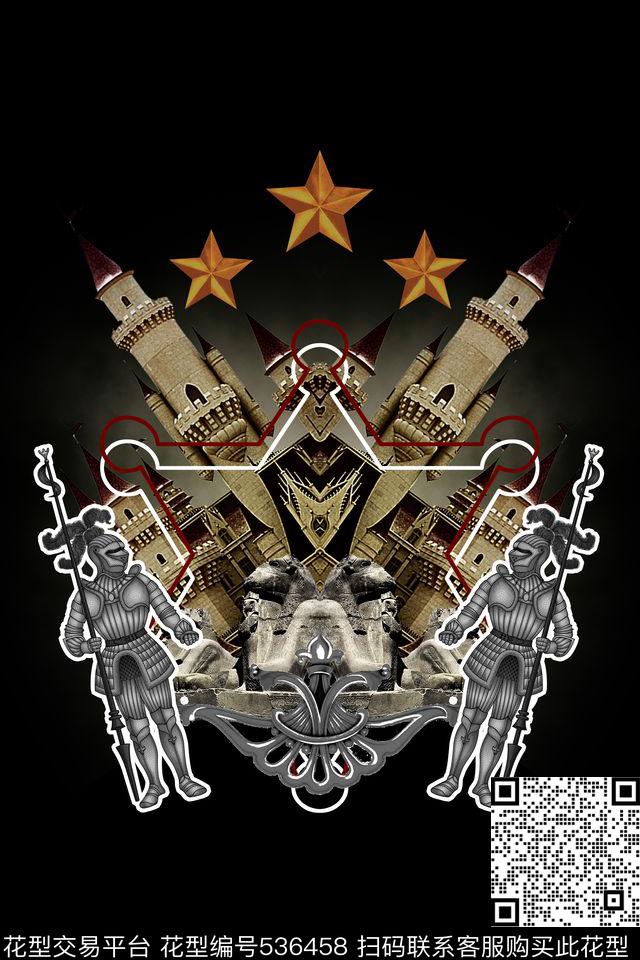 宫廷男装定位士兵城堡数码印花华亿平台下载（图片编号: 536458） - 瓦栏（Walan）