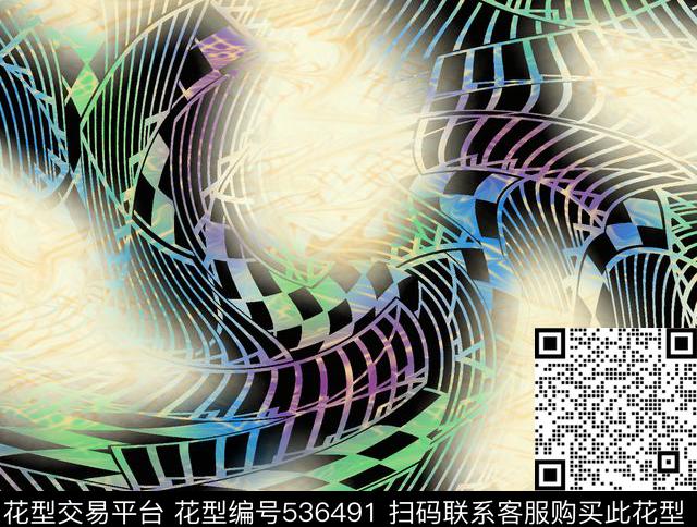 波浪形抽象几何几何传统印花华亿平台下载（图片编号: 536491） - 瓦栏（Walan）