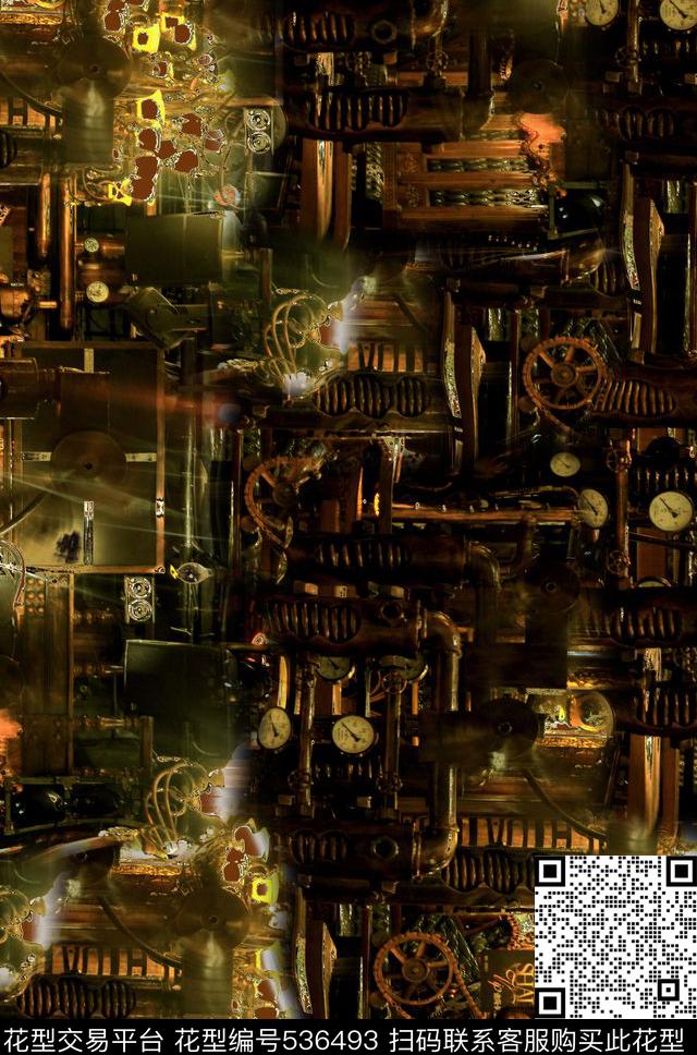 复古机器夹克华亿平台数码印花华亿平台下载（图片编号: 536493） - 瓦栏（Walan）