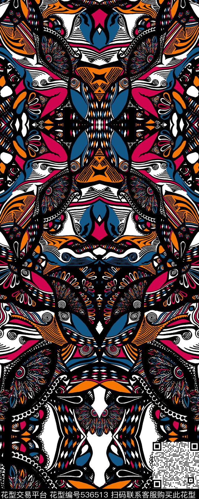 插画民族风女装连衣裙传统印花华亿平台下载（图片编号: 536513） - 瓦栏（Walan）